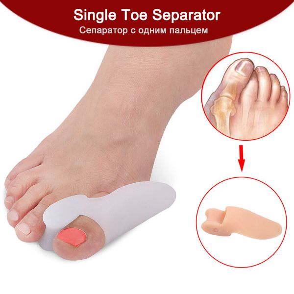 Separatori per dita dei piedi Protezioni Alleviare il dolore Alluce valgo Solette ortopediche Cura dei piedi Cuscinetti per scarpe in silicone morbido Cuscinetti per dita in silicone