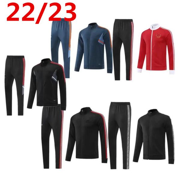 

2022 2023 sancho soccer jacket 22 23 football jacket b. fernandes cr7 men uniforms tracksuit training suit, Black