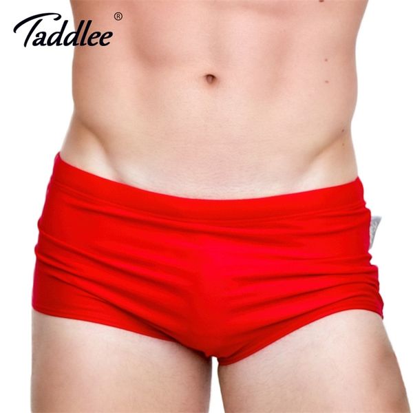 TADDLEE BRAND Мужские купальники купальники Swim Boxer Sworks Solid Color Sexy Men Supming Surfing Board Шорты гей -базовые бразильские 220505