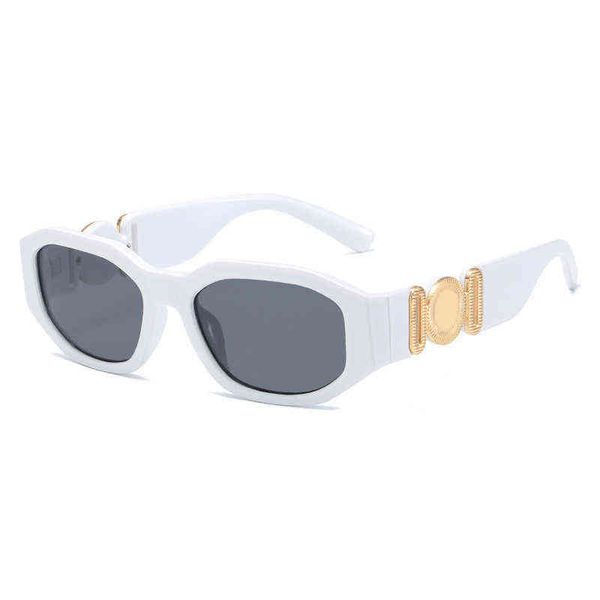 

medusa small designer box sunglasses trend metal polygon glasses personalized street shot, White;black