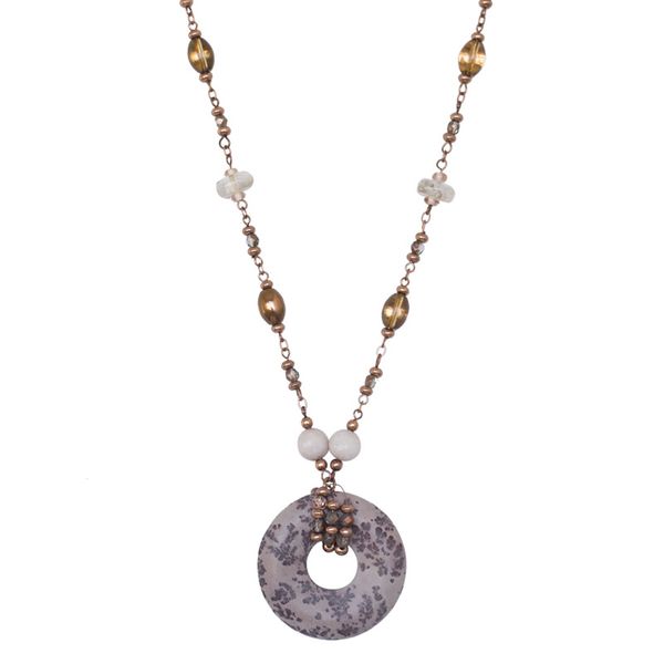 

fashion circle glass bead temperament of stone necklace to restore ancient ways small designs joker woman sweater chain accessories, Silver