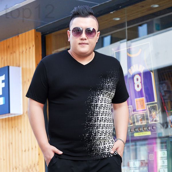 

men's t-shirts designer ice silk short sleeve summer t-shirt plus fat size v-neck short sleeve t-shirt large man 2doz, White;black