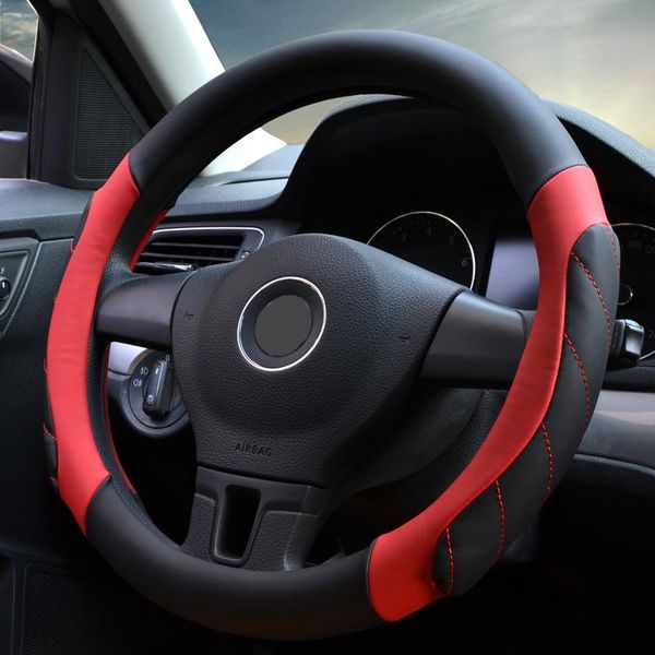 O volante do volante tampa o carro Faux Leather Reflective REFLEXTE 38cm/15 '' Anti-Catch Holder ProtectorSteering