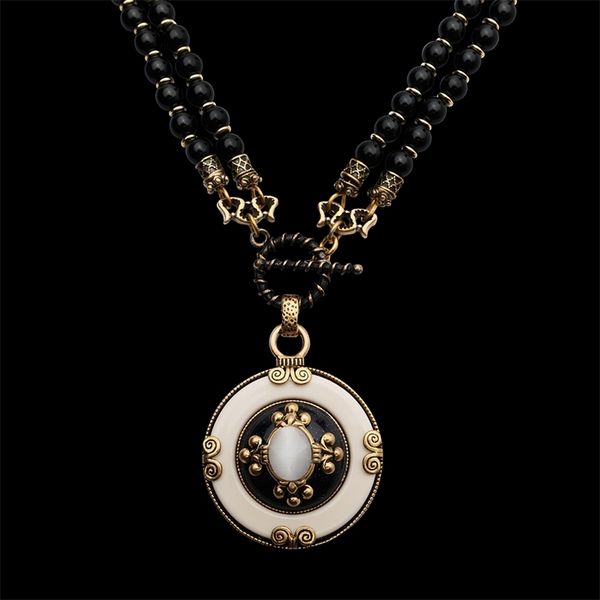 

amorita boutique vintage design natural agate stone beads necklace, Silver