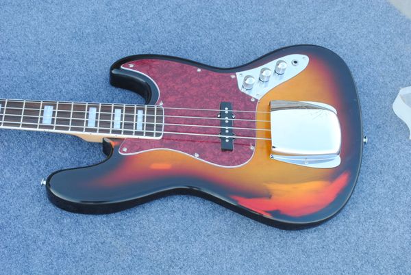 

light aged factory sunburst 4 strings bass electric guitar body basswood fingerboard rosewood