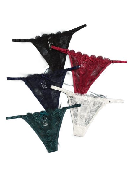 

5pack eyelash lace panty 93qd#, Black;red