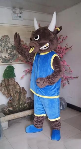 

bison bulls mascot costumes halloween fancy party dress cartoon character carnival xmas easter advertising birthday party costume outfit, Red;yellow