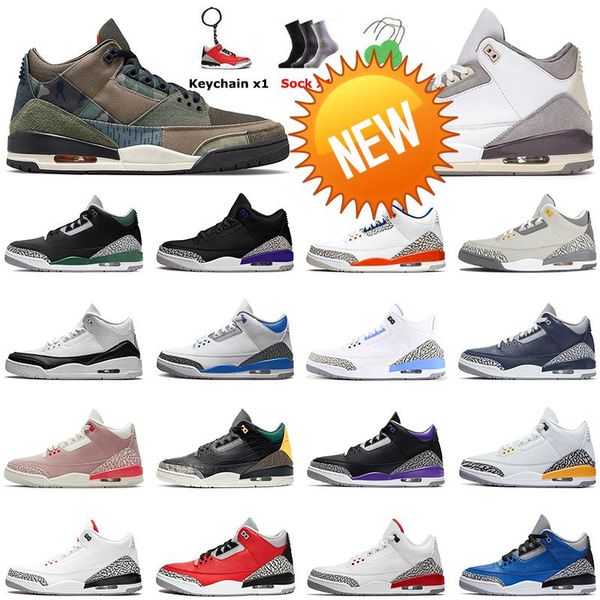 

fashion 2022 patchwork camo mens women jumpman 3 3s basketball shoes unc pine green rust pink georgetown white black cement a ma maniere t
