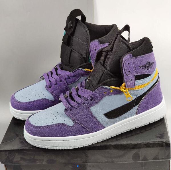 

dress shoes switch jumpman 1s joint design purple pulse mens womens fashion casual shoes cw6576-500, Black