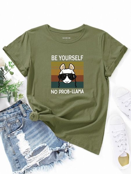 

cartoon & slogan graphic tee g9fx#, White