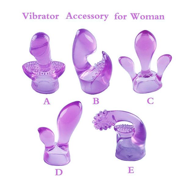 AA Designer Sexspielzeug Unisex 5 Teile/paket Vibrator Sexspielzeug Für Frauen AV-Stab Zubehör Ist Massagekopf Kappen Zauberstab Aufsätze
