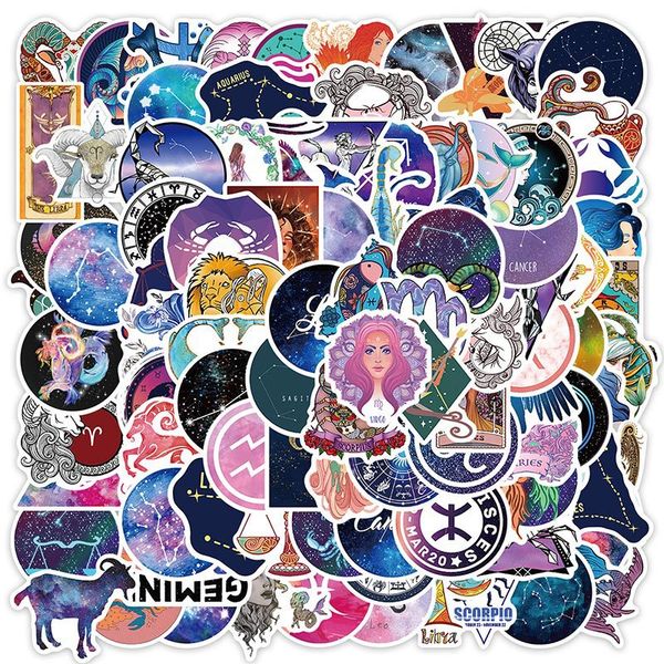 

100pcs graffiti skateboard stickers constellation for car lapipad bicycle motorcycle helmet guitar ps4 phone fridge decals pvc water bottle