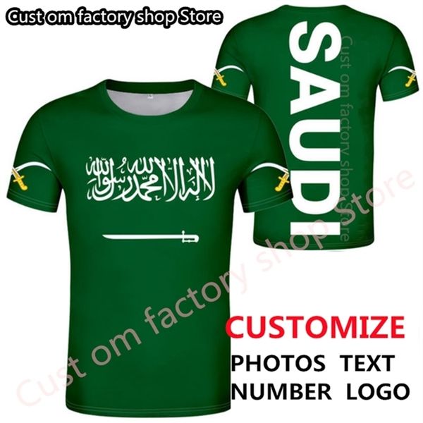 ARABIA SAUDITA tshirt fai da te nome personalizzato gratuito numero sau T Shirt nazione bandiera sa arabo arabo islam paese arabo stampa vestiti di testo 220620