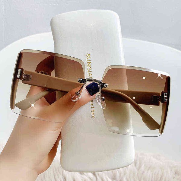 

fashion brown designer large frame sunglasses womens korean version trend new uv resistant high sense of thin, White;black
