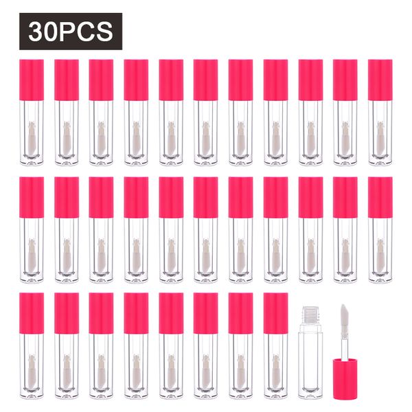 

5ml pink thick bottle lipgloss tubes clear wholesale refillable matte lipstick tubes with big wand lip balm cosmetic packaging private label