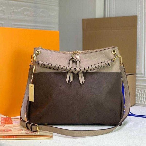 

designer maida beaubourg hobo desinger bag women lady canvas embossed genuine calf leather zipped handbag handle purse strap shoulderbag tot, Brown;gray