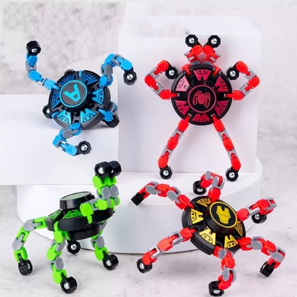 Party Fingertip Toys mechanisches Gyroskop Puzzle Verformung Mech Kette ändernde Form rotierendes Finger Gyroskop Spielzeug Dekompression magisches Gerät