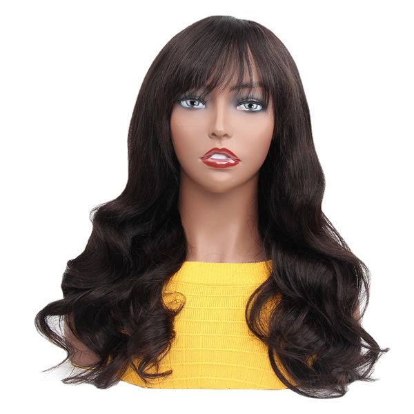 

brazilian body wave human hair wig full machine made 180% density glueless 100% human hair wigs can be dyed & restyled abby hair, Black