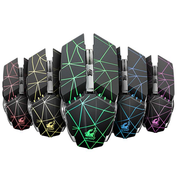 X11 ratos sem fio gaming mouse recarregável 2.4g silencioso sem fio led USB óptica ergonômica surfando mouses para laptop / pc