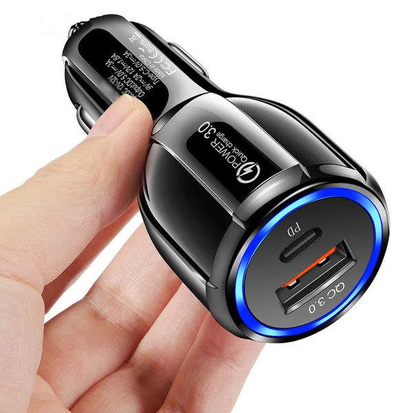 Новая тенденция TE-P32 CAR Charger USB Quick Charge 3.0 Быстрая зарядка зарядных устройств Стабильный ток вывод 20 Вт PD Зарядное устройство для нескольких совместимого устройства