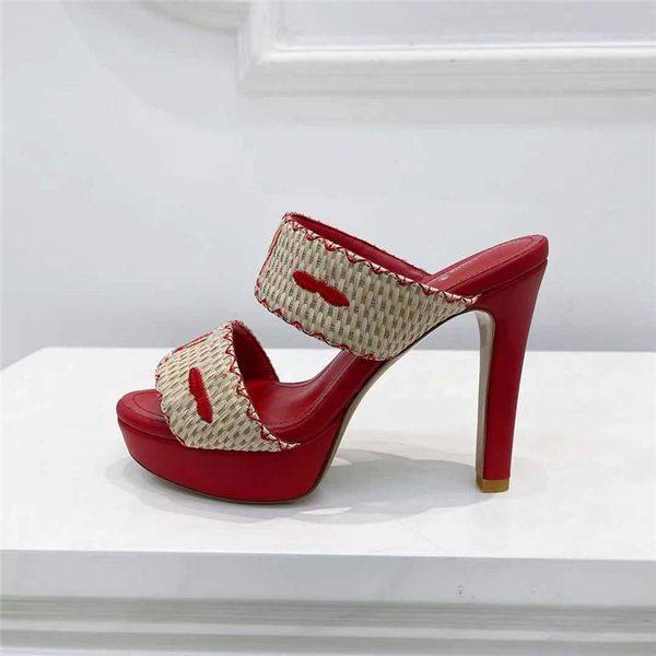 

platform sandals with thick soles designer woven upper machine embroidery designs high heels for womens soft leather summer shoes, Black