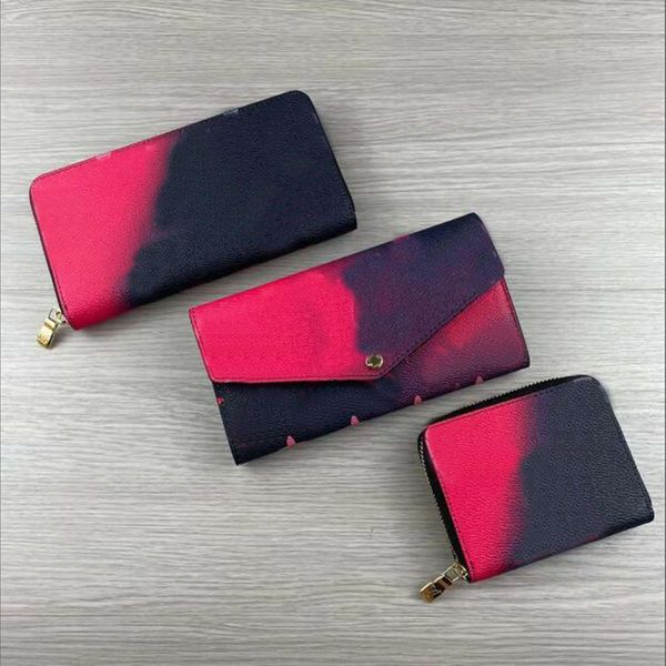 

hbp luxury designer soho doubles zippers designer wallets female men and women long sarahs double zipper wallet card holder passport holders, Red;black