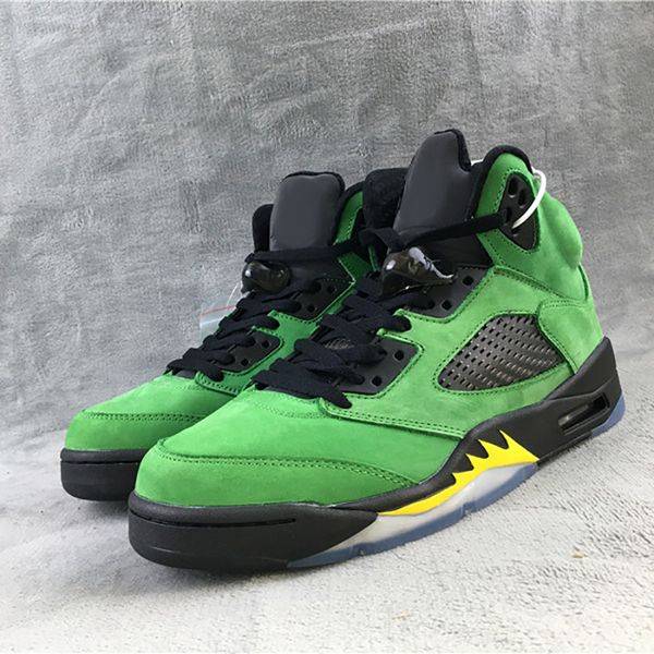 

brand shoes jumpman 5 basketball se apple green 5s designer sport running shoe