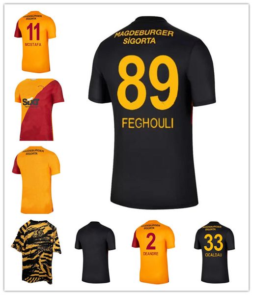 

2022 2023 galatasaray soccer jersey home yellow red gedson 22 23 super lig emre henry marcao josemir falcao luyindama football shirts maillo, Black;yellow