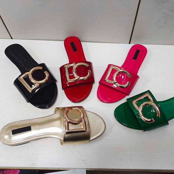 

fashion women men sandal luxury designer slippers lady gentlemen colorful canvas letter anatomic leather slide 35-42 fgh, Black