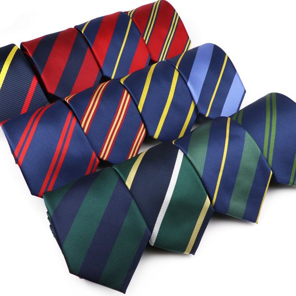 

brand men's tie red blue yellow striped plaid jacquard necktie daily wear accessories cravat wedding party gift for a man 220409, Blue;purple