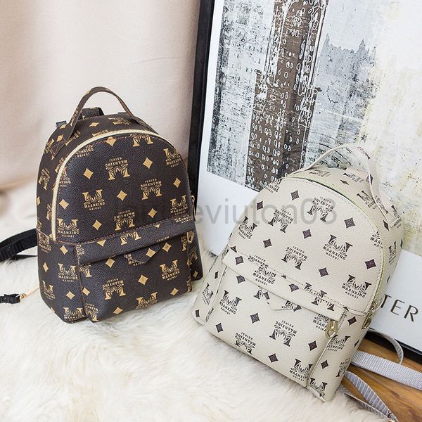 

designer leather backpack mens woman double shoulder bag new printing leisure versatile soft leather travel sport backpack l7.87in w3.54in h