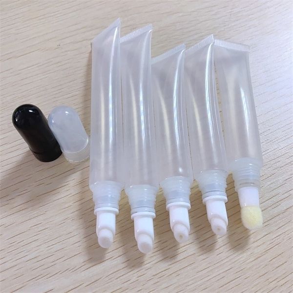 103050pcs Neue plastische kosmetische Röhrchen 10ml 15 ml leere PE -Squeeze -Röhrchen für Lipgloss Make -up -Kosmetikrohrverpackung F1096 T200819
