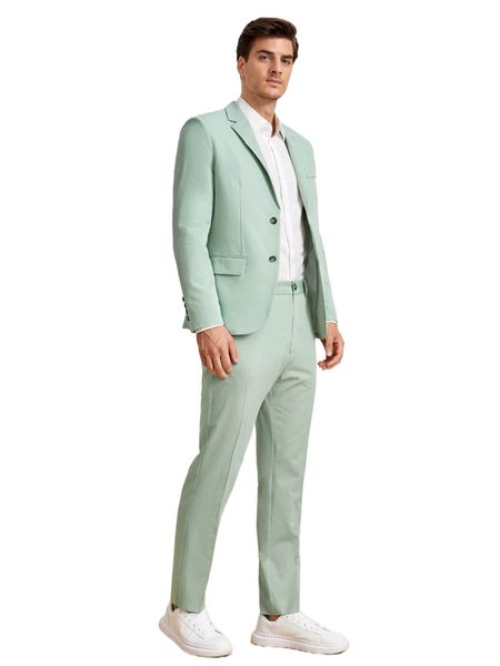 

men single breasted blazer & tailored pants v1xy#, White;black