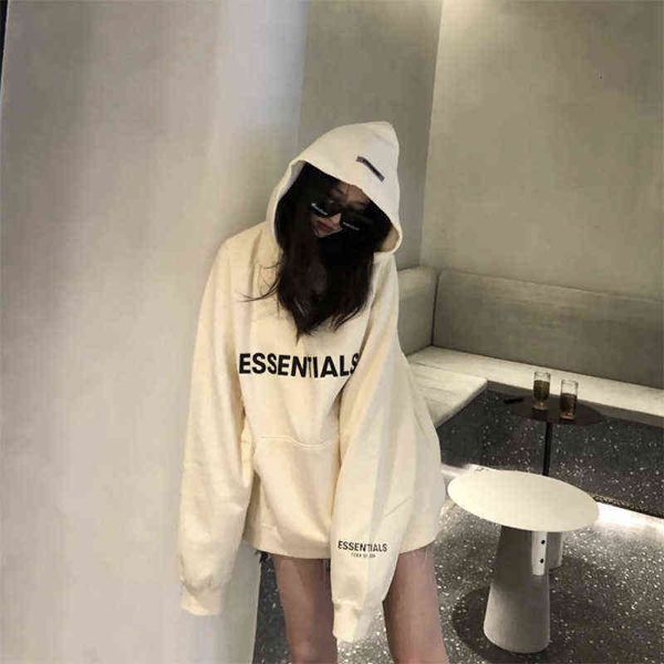 

men's sweater essential multi thread hoodie women's loose high street fashion brand letter hoodies casual outdoor versatile popula, Black