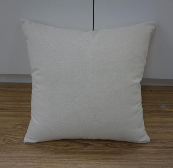 2021 16x16 polegadas lison 12 oz Caixa de travesseiro de lona natural em branco 100% pura algodão cinza Tabela de almofada simples para impressão diy