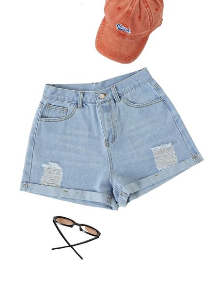 

ripped denim shorts b9hj#, White;black