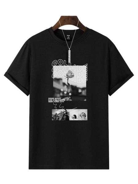 

romwe guys letter graphic tee t4jg#, White;black
