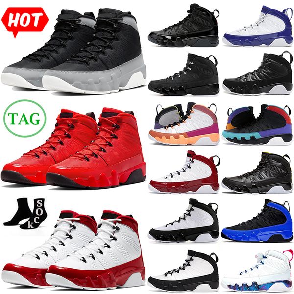 

discount 9 9s mens basketball shoes fire red particle grey bred racer blue gym anthracite chile red change the world university gold men spo, White;red
