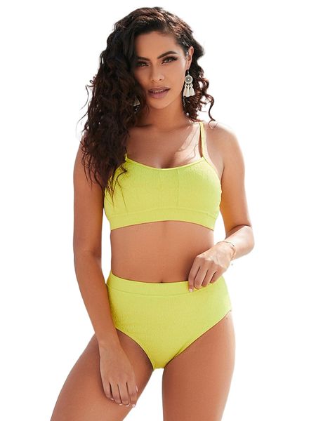 

textured high waisted bikini swimsuit j8no#, White;black