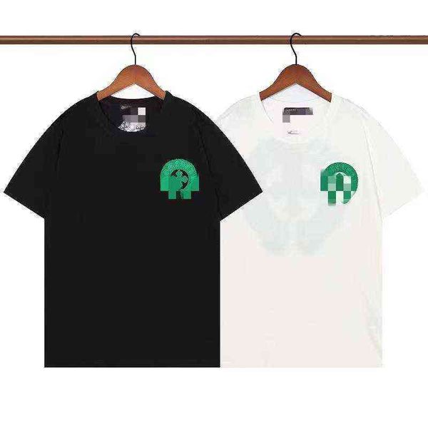 

factory online export new designer brand short sleeves 2022 high street ch green embroidered cross horseshoe t-shirt men's and women&#0, White;black