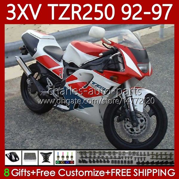 Feedings para Yamaha TZR 250 TZR250 R $ TZR-250 TZR250R 92 93 94 95 96 97 Corpo 117No.40 YPVS 3xV TZR250-R 1992 1993 1994 1996 1997 TZR250RR 92-97 Bodywork vermelho azul branco