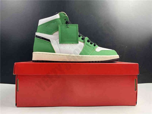 

with box high lucky green 1 1s og high basketball backboard mens basketball shoes black pale db4612 300 athletic sneakers size 40 546, White;red