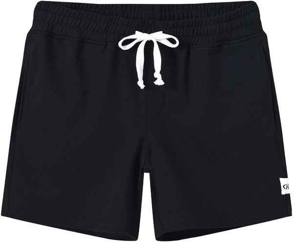 

men's inseam 5.5" pajama zipper pockets casual sweat shorts b0qj#, White;black