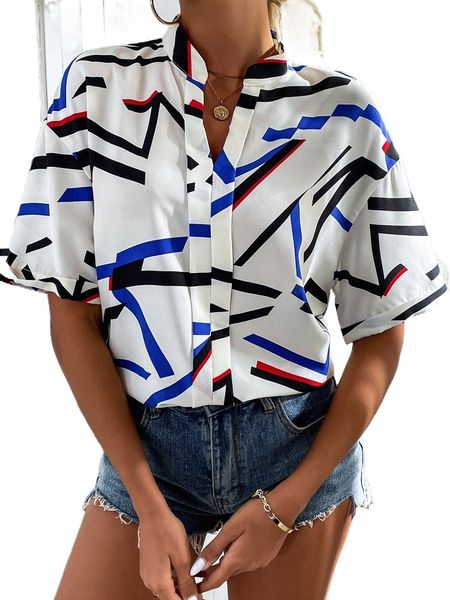 

g.eo print n.otch neck d.rop s.houlder t.op h3zy#, White