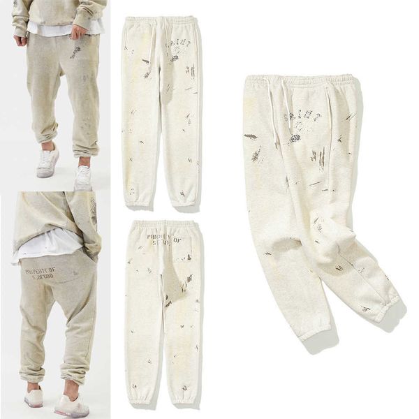 

men's pants saint loose fashion brand guard pants men's leggings ins gray letters used men's and women's couple plush sp, Black