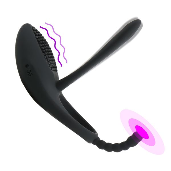 Giocattoli sexy per coppie Stimolazione della vagina anale Eiaculazione ritardata 7 Speed Cock Ring Vibratore del punto G Pene vibrante