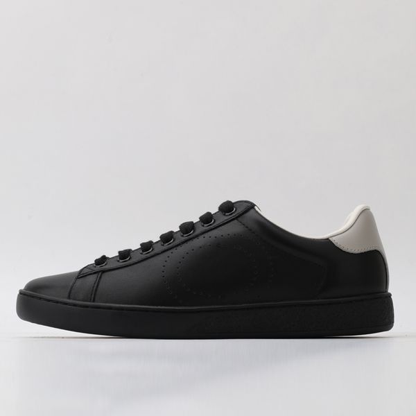 

classic casual shoes designers mens womens sneaker fashion snake chaussures leather ace bee embroidery stripes shoe walking sports trainers, Black