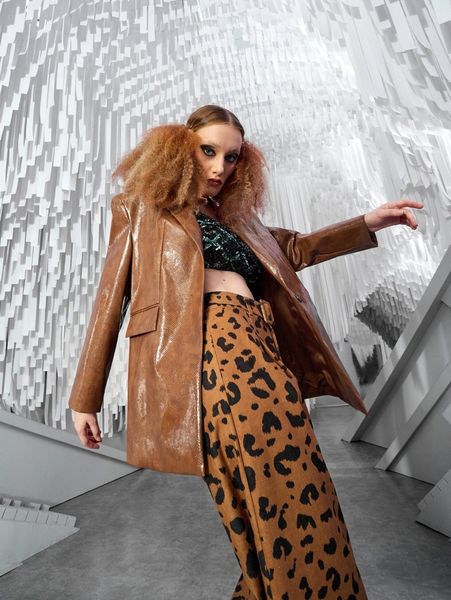 

single button pu leather blazer k8w5#, White