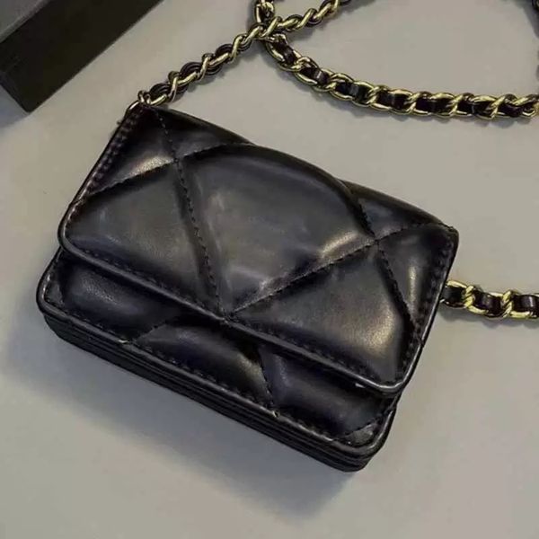 

ladies mini pu crossbody designer bags black/white flap classic handbags gold-tone/ruthenium metal chains handbag diamond quilting shoulder