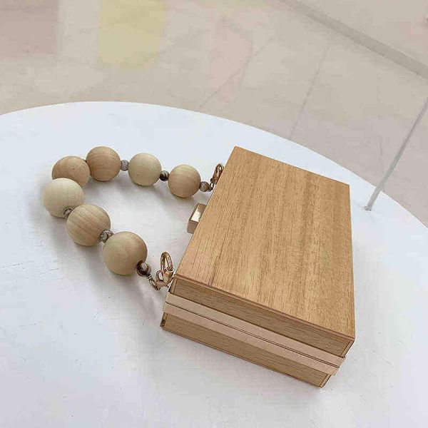 

nxy evening bag women messenger bags clutch purse elegant banquet shoulder wooden ball chain handbags hasp 0530